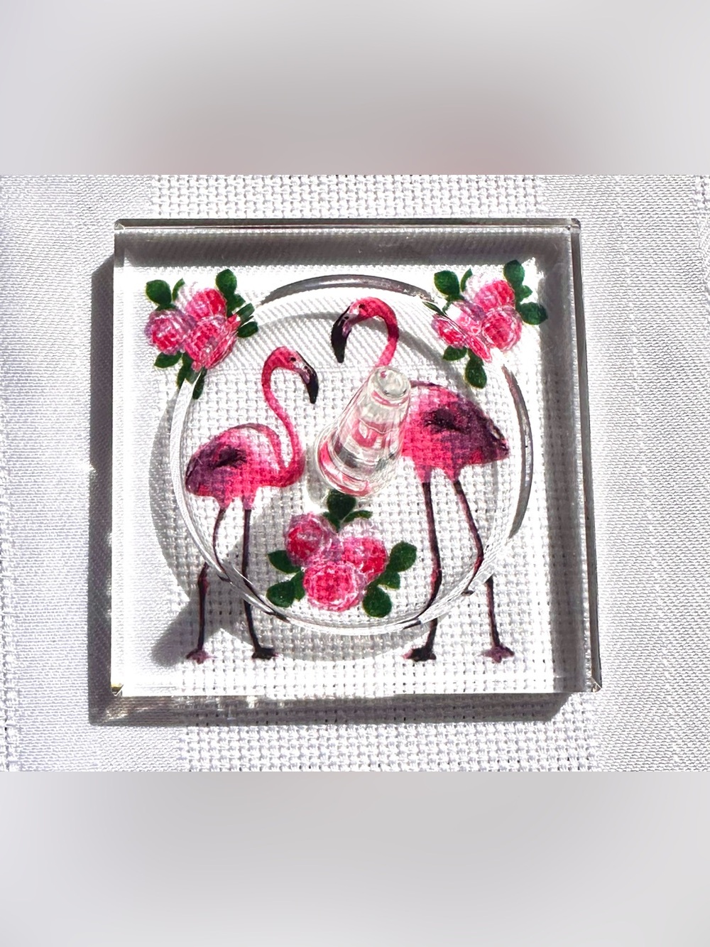 Simon Designs Crystal Flamingo Ring Holder w/Box